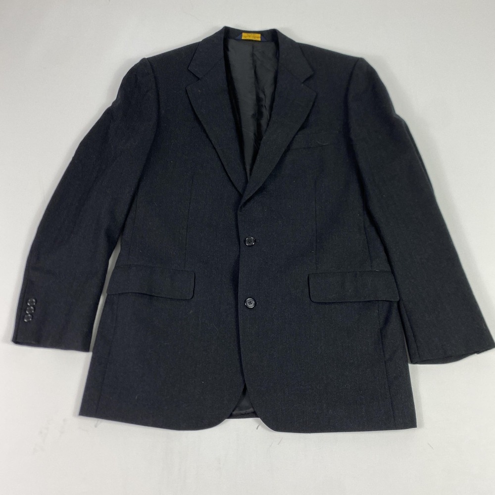 Brooks Brothers Blazer Mens 41L Charcoal Gray Brooksease Two Button Jacket USA